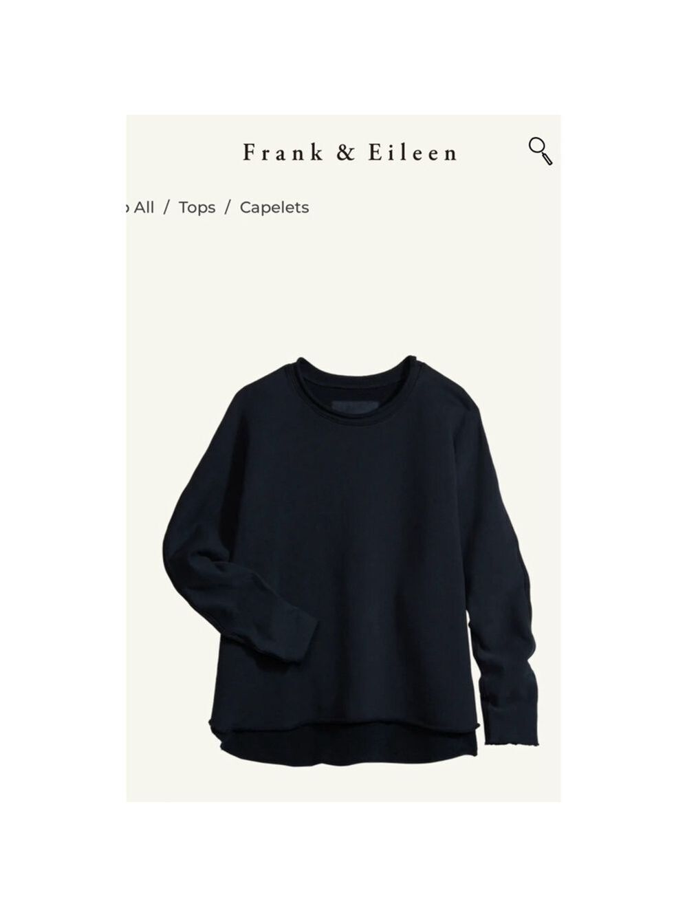 New Frank & Eileen Anna Triple Fleece Capelet Sweatshirt Black Size S